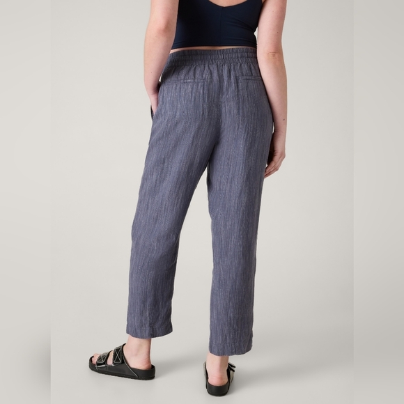 Athleta Retreat Linen Ankle Pant Size M in Raining Violet - Picture 2 of 6